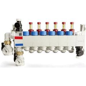 Rehau Speed HKV-D P 16 kunststof vloerverwarming verdeler 15 groeps zonder pomp.