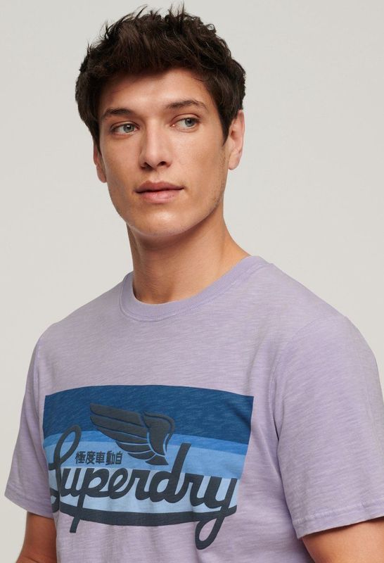 Superdry - Cali Logo - T-shirt - Paars - Korte Mouwen