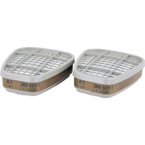 3M 6051 Adembeschermingsfilter Filterklasse/Beschermingsgraad: A1 - 1 set van 2 Stuks