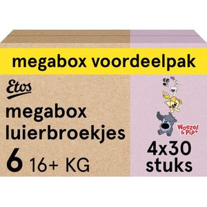 Etos Luierbroekjes - Woezel & Pip - Maat 6 - 16+ kg - Megabox Voordeelpak - 120 stuks