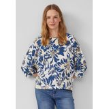 T-shirt - Met All-over Bloemenprint - Casual Relaxte Pasvorm - 3/4-lange Vleermuismouwen