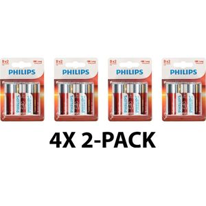 D batterijen – LR20 - Alkaline – Voordeelverpakking 8 stuks