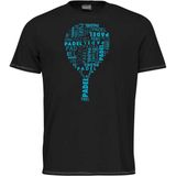 Head - Racket Padel Typo - T-shirt - Zwart - Korte Mouwen - 128 cm Jongen