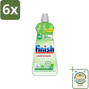 Finish Eco - Glansspoelmiddel - 0% Schadelijke Ingrediënten - Tot 80 Afwasbeurten - 400ml - Voordeelverpakking - 6 stuks - Ecologisch - Milieuvriendelijk