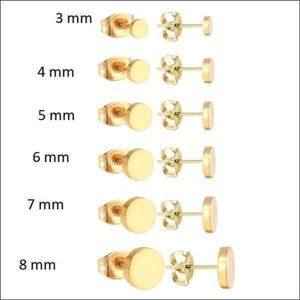 Aramat jewels ® - Oorbellen rond goudkleurig zweerknopjes chirurgisch staal 7mm
