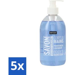 5 x Sence - Provencal Lavendel - Handzeep - Savon - 500 ml - Sence Handzeep - Lavendel Geur - Vloeibare Handzeep - Handzeep Provencal Lavendel - Handzeep 500 Ml
