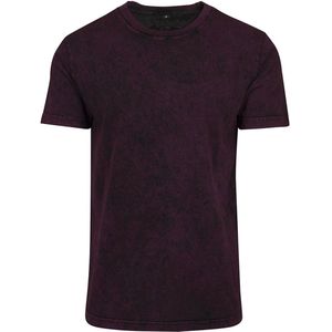 Build your Brand Acid Washed Tee BY070 - BERRY BLACK - M