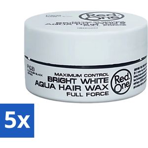 5 x Red One - Haarwax - Bright White - Maximum Control - Voor Extra Sterke Fixatie - 150 ml - Haarwax - Haartype - Styling - Fixatie - Hold