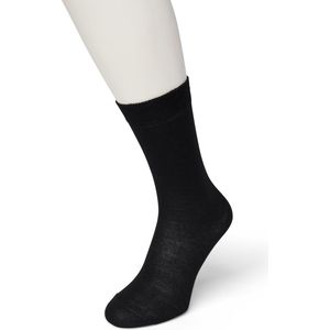 Bonnie Doon Wol/Katoen Sok Zwart Dames maat 35/38 - Buitenkant 70% Fijne Wol - Binnenkant Katoen - Niet irriterend - Heerlijk warm - Gladde Naden - Zeer Comfortabel - Wollen sokken - Black - BD631402.101