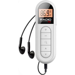 Mini Radio - FM Transistor Radio - radio - Draagbare Radio - Oplaadbare Radio - ABS - Wit