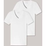 Schiesser 95/5 T-shirt V-hals - 2 Pack 100 White - maat 4XL (4XL) - Heren Volwassenen - Katoen/elastaan- 173982-100-4XL