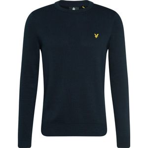Lyle & Scott Cotton Crew Neck Jumper Truien & Vesten Heren - Sweater - Hoodie - Vest- Donkerblauw - Maat M
