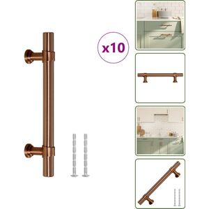 vidaXL Handvatten 10 stuks - 96 mm RVS Bronskleurig - Vintage Meubelgrepen voor Kasten en Lades - Meubelhandgrepen - Vintage Handgrepen - Roestvaststalen Handgrepen - Brons Handgrepen - Keukenhandgrepen