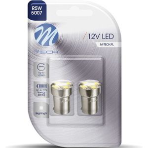 M-Tech LED - BA15s / R10W 12V - Basic 5x Led diode - Wit - Set