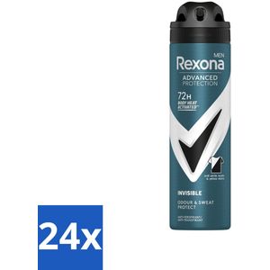 Rexona Men - Deodorant Spray - Advanced Protection Invisible - Langdurige Frisheid - 150 ml - Voordeelverpakking - 24 stuks