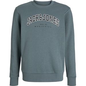 Jack & Jones - JJECaleb - Sweatshirt - Petrol - Zwart - Wit