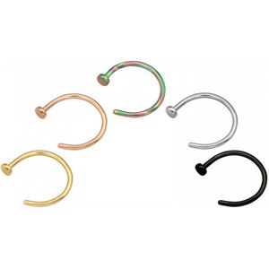 La Rosa Princesa Set Neuspiercing Titanium Zwart Zilverkleurig Multi half ringetje