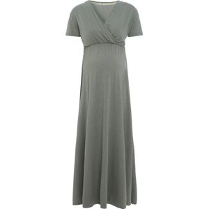 Baby's Only - Zwangerschapsjurk Glow Urban Green - Positiejurk - Maxi jurk gemaakt uit 96% viscose en 4% elastaan - Jurk met borstvoedingsfunctie - S/M