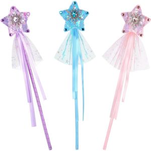 3 stuks sneeuwvlokken glitter toverstaf voor kinderen Kerstmis Halloween verjaardagsfeest decoratie voor meisjes