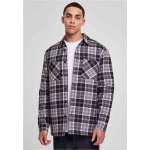 Urban Classics - Padded Checked Shirt Jacket Overhemd - S - Zwart/Wit