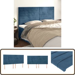 vidaXL Hoofdborden 4 stuks - Fluweel Donkerblauw Klassieke Hoofdbord - Velvet Hoofdbord - Blauw Hoofdbord - Bedhoofd - Hoofdsteun