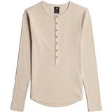Henley - Slim T-shirt - Beige - Dames