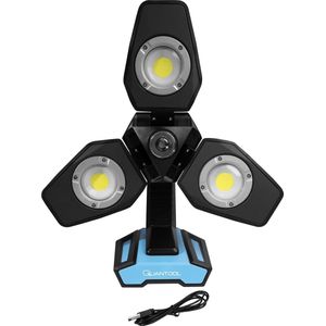 Brüder Mannesmann Q30600 | Zware Quantool LED Werklamp - Krachtige Lithium accu - dimbaar 500-3500 lm - IP54 - 10 jaar garantie - volledig draaibaar