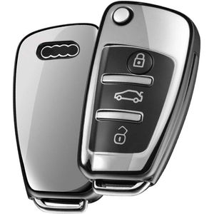 Audi Sleutel Cover - Zilver - Chrome - Zwart A3 - A4 - Q5 - Q7 - TT - R8
