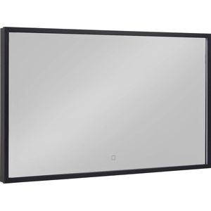 Saqu Nero Spiegel met LED verlichting en verwarming Mat Zwart 120x60 cm