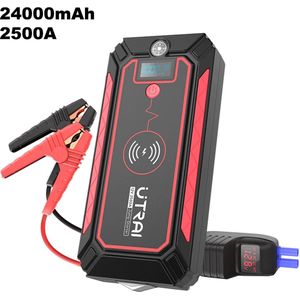 Utrai Jstar 4 - 12V Multifunctionele Jumpstarter - 24000 Mah / 2500A - Draadloze powerbank - Starthulp - Met beschermhoes - Met kompas - Met LCD scherm