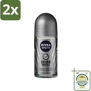 Nivea - Men - Deodorant - Roller - Silver Protect Dynamic Power - 50 ml - Voordeelverpakking - 2 stuks - Zilvertechnologie - 48 uur bescherming