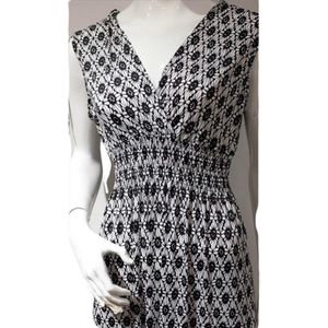 Dames Maxi Jurk - Wit - Zwart - Maat M/L (22-128)