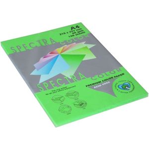 Papier - Groen - 80 gram - 210x297mm - A4 - Groen - Zuurvrij - 100vellen - Spectra - Gekleurd Papier