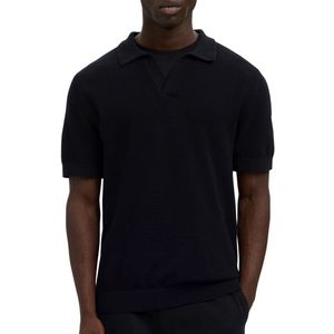 Selected Knit Structure Open Polo Heren - Maat L