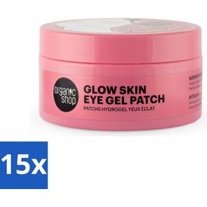 Organic Shop - Eye Gel Patch Berry Iced Tea & Antioxidant - Kalmerend en Hydraterend - 60 Patches - Bulkverpakking - 15 stuks