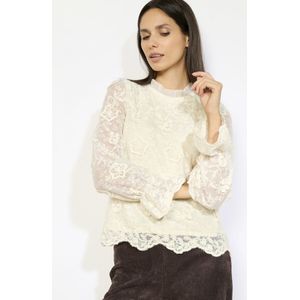 LolaLiza Blouse C Maevi 05702879 1013 Vanilla White Dames Maat - W44