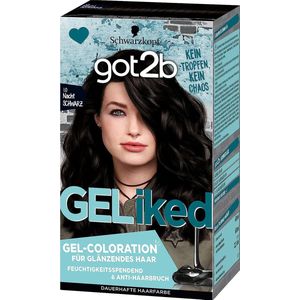 got2b GELiked Gel-Coloration 1.0 Night Black Level permanente haarkleuring voor glanzend haar, hydraterend en anti-breuk