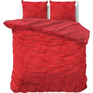 Sleeptime Velvet Touch - Dekbedovertrekset - Lits-Jumeaux - 240x200/220 + 2 kussenslopen 60x70 - Rood