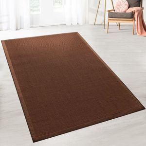 Karat Sisal-Tapijt - Vloerkleed - Amazonas - Donkerbruin - Met rand - 200 x 290 cm