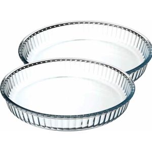 Secret de Gourmet Ovenschaal rond - Transparant Glas - D32/H5 cm - 2x