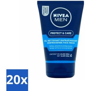 20 x NIVEA MEN - Protect & Care - Reinigingsgel Gezicht - 100 ml -