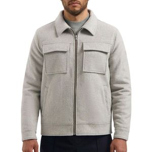 Dstrezzed - Colton Wool Jacket - Lichtgrijs - Herenjas - Wolmix
