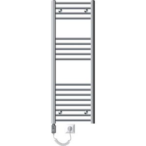 Badkamerradiator Elektrisch met verwarmingselement 900W 400x1200 mm Chroom gebogen met zijaansluiting