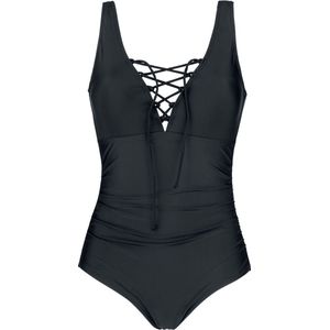Black Premium by EMP Zwart zwempak met vetersluiting - Dames - 5XL