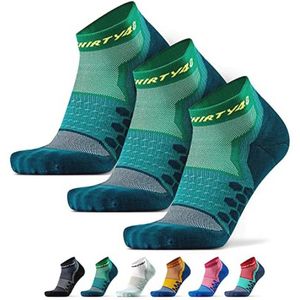 Compressie Hardloopsokken voor Dames en Heren - 3 Paar Groen - X-Large