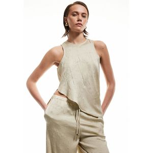 Mouwloos Halterkraag Satinbluse