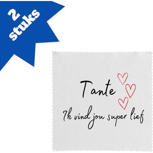 Akyol - tante ik vind jou super lief brillendoekjes - Tante - de liefste tante - verjaardag - cadeautje voor tante - tante artikelen - kado - geschenk - 17,8 bij 17,8 cm - 2 stuks