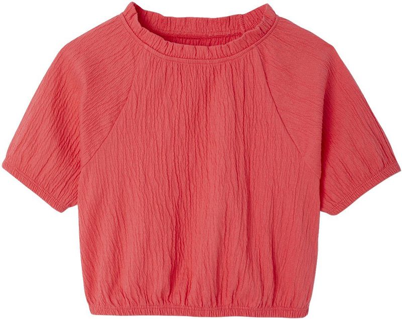 Crop top - Ecru - Meisjes - Korte Mouwen - Ronde Hals