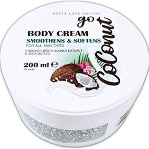 Go Coconut Bodycrème - Gotta Love Nature | 200 ml | Bodycrème met Kokos en Sheabutter - Voedende en verzorgende bodycrème