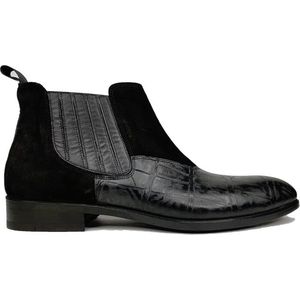 Ferro Shoes - Chelsea Boot SANDOR - Zwart Croco - Maat 42 - Echt leder - Handgemaakt